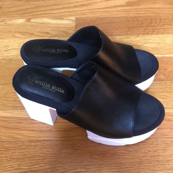 Black platform shoes with chuck heels - Picture 2 of 5